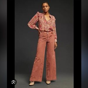 Anthropologie Pilcro Low Rise Wide Leg Corduroy Pants